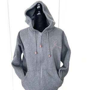 Pink Ribbon Pin Hoodies Breast Cancer Awareness Support Sweater S